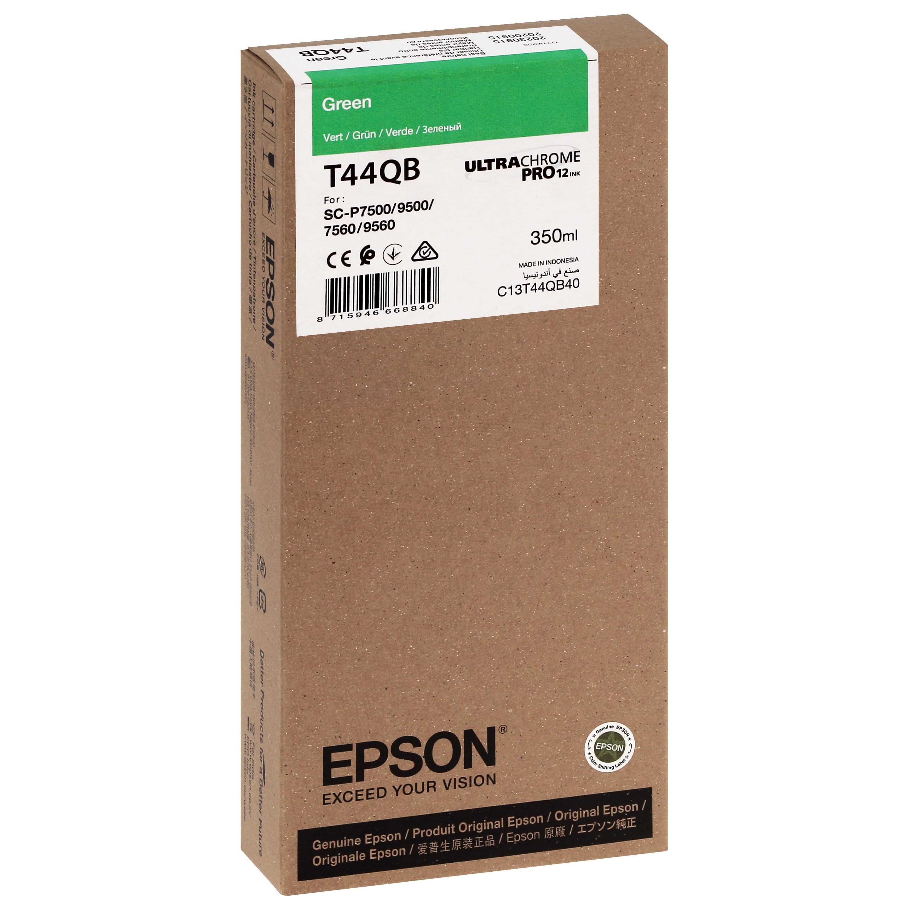 EPSON - Cartouche d'encre traceur T44QB Pour imprimante SC-P7500/9500 UltraChrome PRO Vert - 350ml