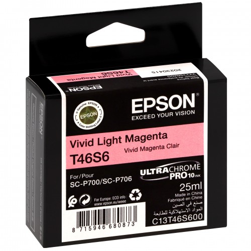 Cartouche d'encre traceur EPSON UltraChrome Pro 10 SC-P900 Vivid light  magenta - 50ml - T47A6