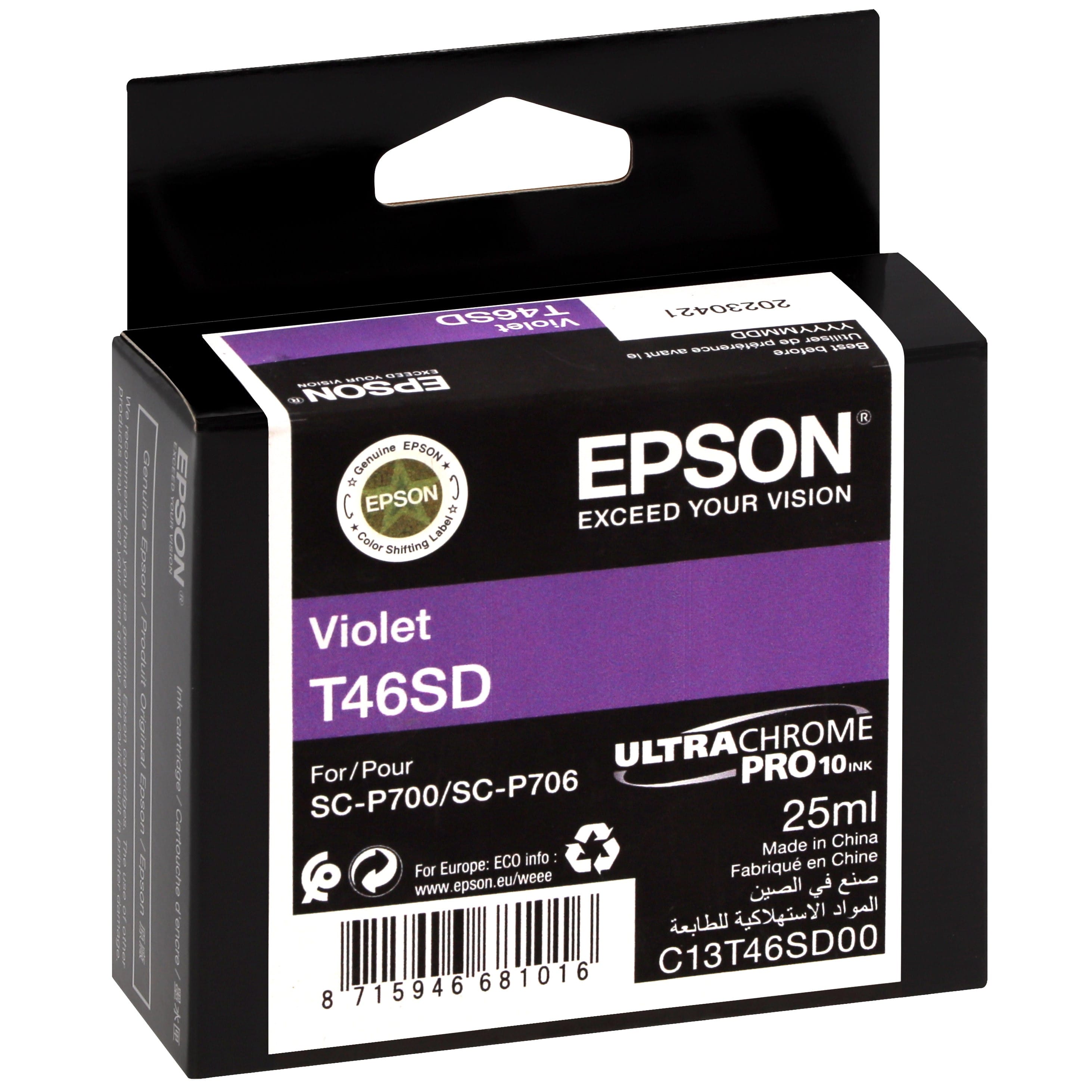 Epson T46S6 Vivid Light Magenta Cartouche Encre UltraChrome Pro 10 SC epson-t46s6-vivid-light-magenta-cartouche-encre-ultrachrome-pro-10-sc