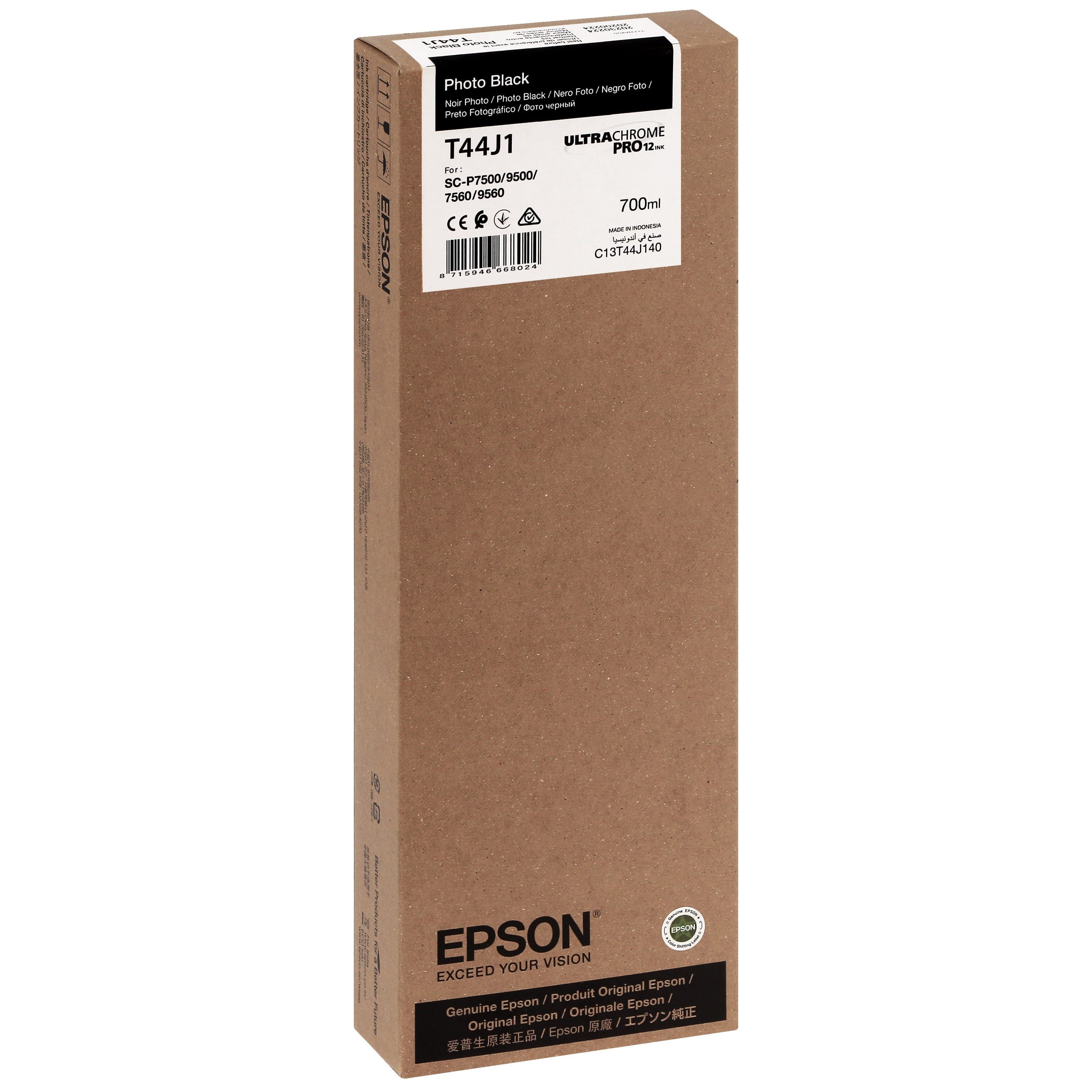 EPSON - Cartouche d'encre traceur T44J1 Pour imprimante SC-P7500/9500 UltraChrome PRO Noir Photo - 700ml