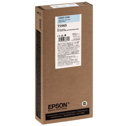 Cartouche d'encre traceur EPSON T5965 Pour imprimante 7890/9890/7900/9900 Cyan clair - 350ml