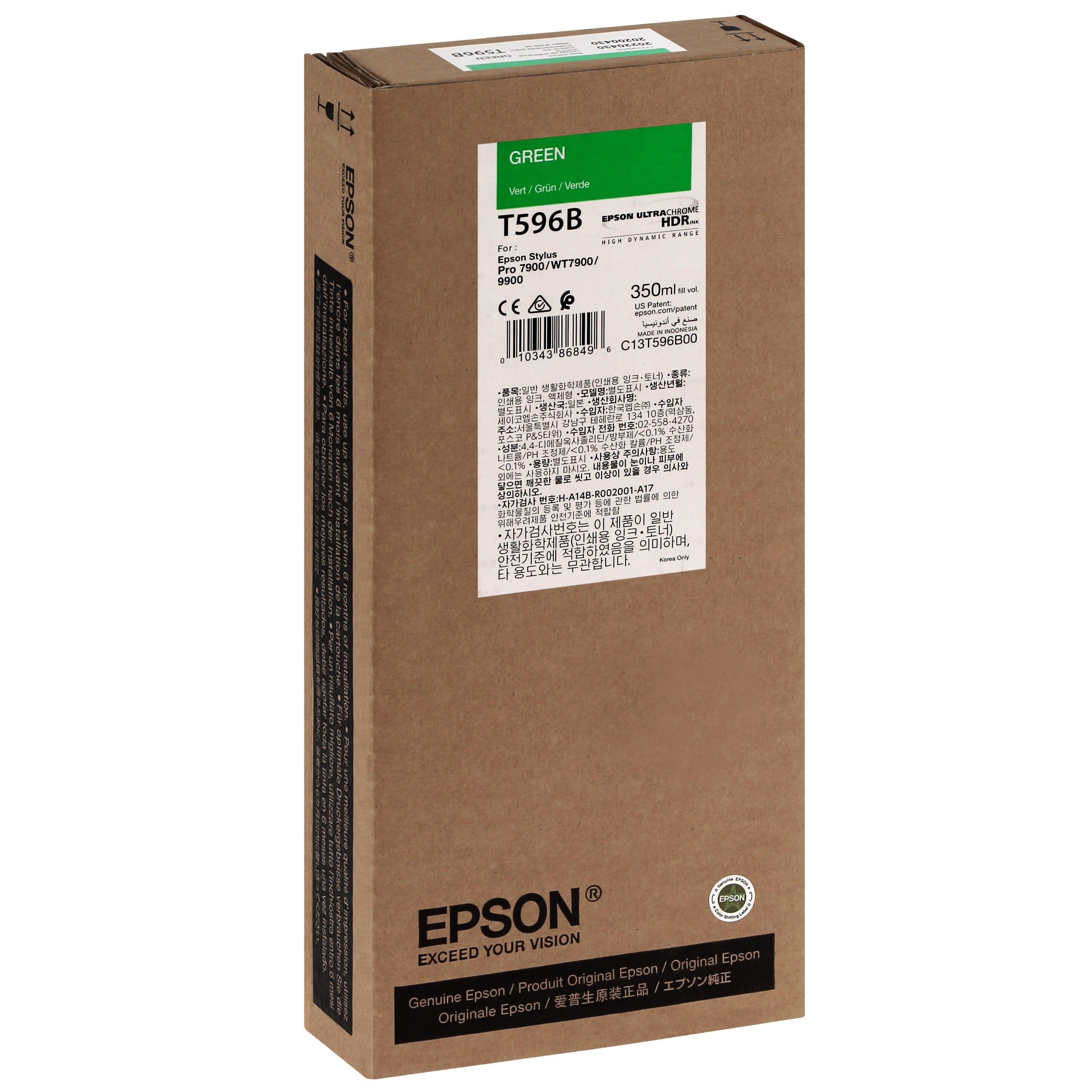 EPSON - Cartouche d'encre traceur T596B Pour imprimante 7900/9900 Vert - 350ml