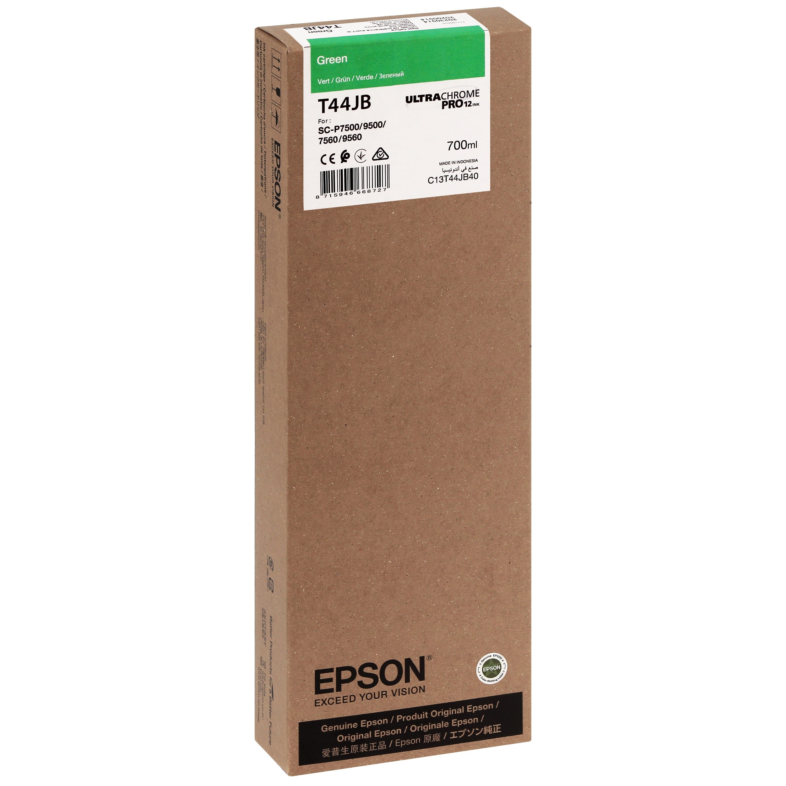 EPSON - Cartouche d'encre traceur T44JB Pour imprimante SC-P7500/9500 UltraChrome PRO Vert - 700ml