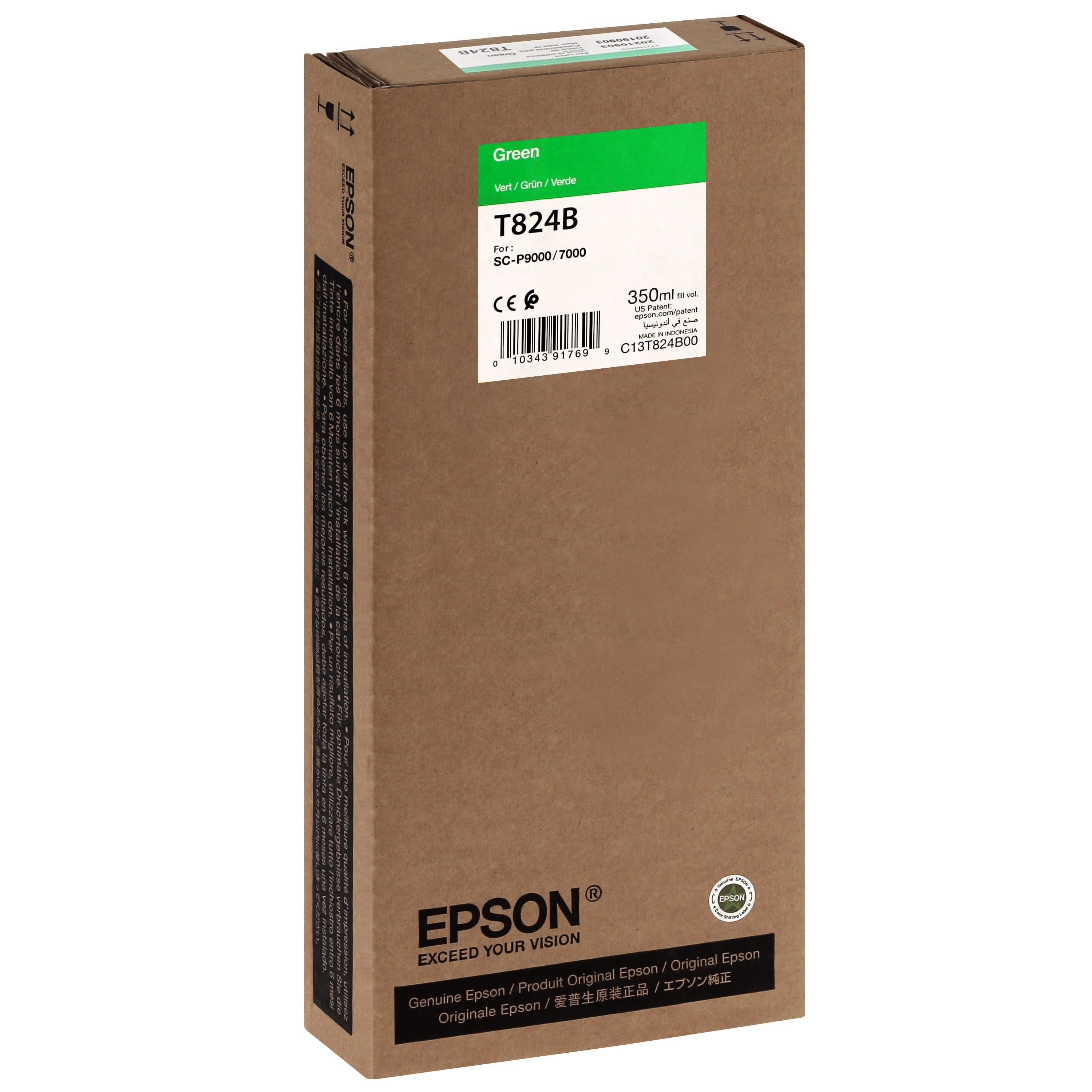 EPSON - Cartouche d'encre traceur T824B Pour imprimante SC-P7000/7000V/9000/9000V Vert - 350ml