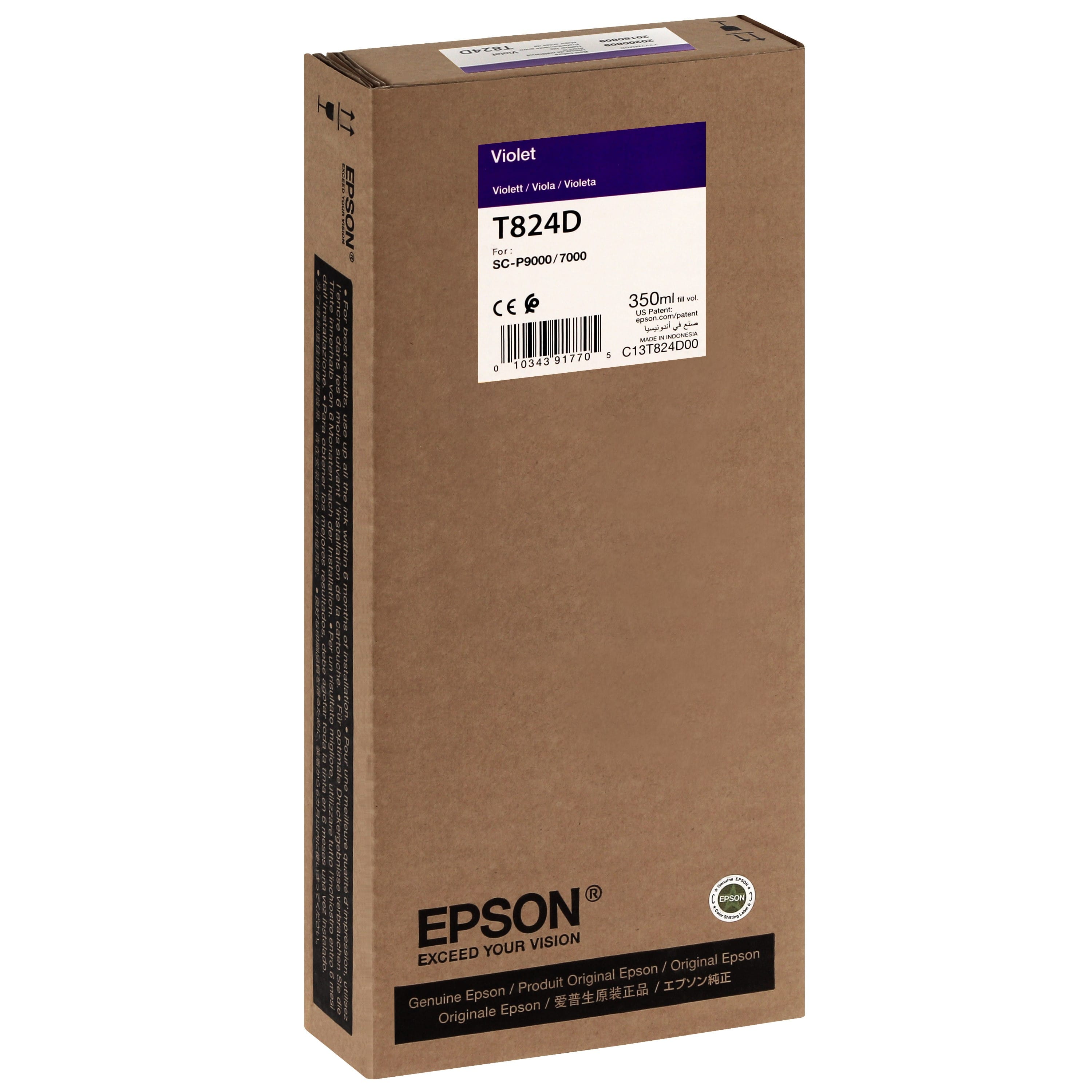EPSON - Cartouche d'encre traceur T824D Pour imprimante SC-P7000V/9000V Violet - 350ml
