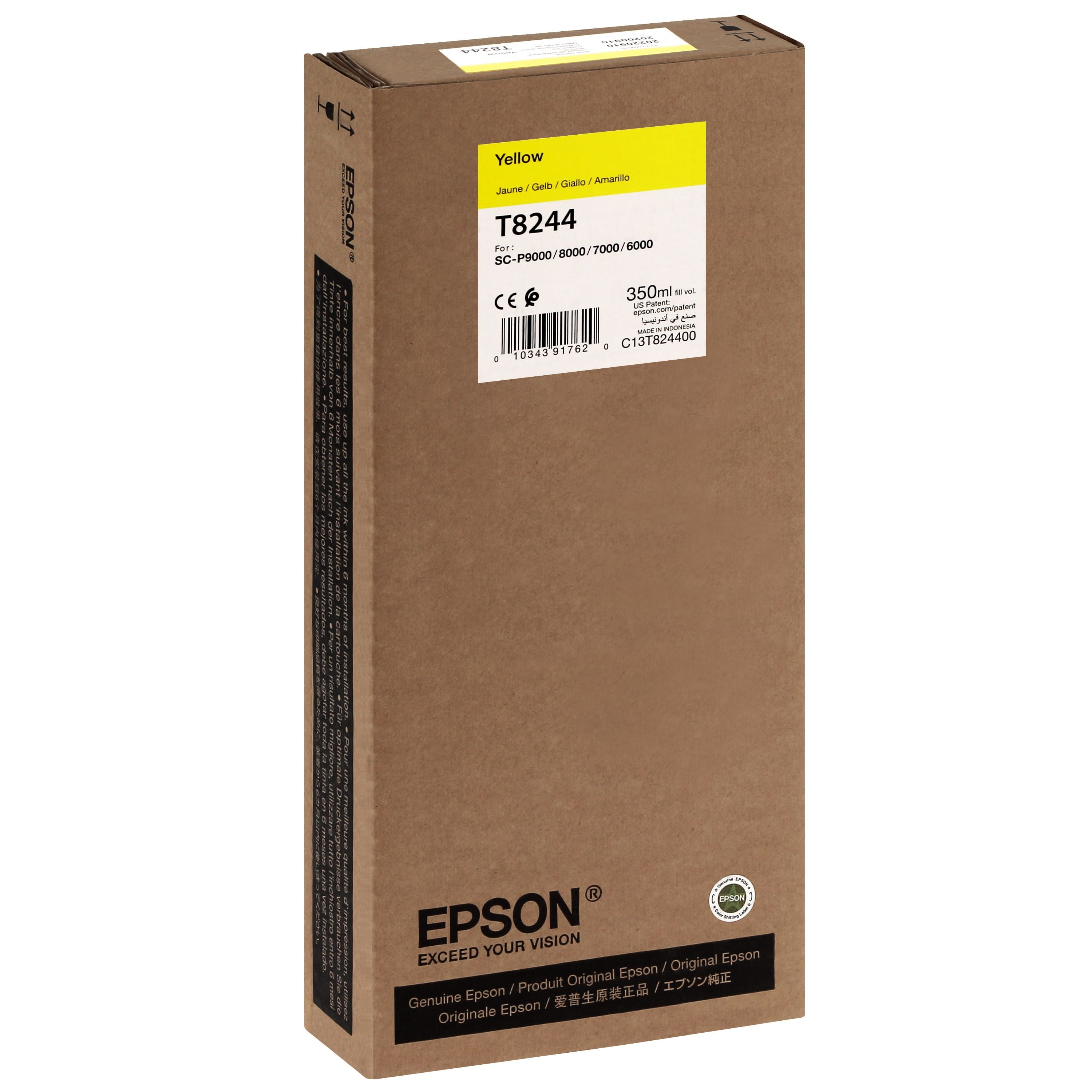 EPSON - Cartouche d'encre traceur T8244 Pour imprimante SC-P6000/7000/7000V/8000/9000/9000V Jaune - 350ml