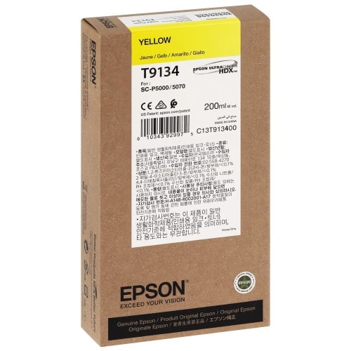 Cartouche d'encre traceur EPSON SC-P5000 - Jaune - 200ml - T9134