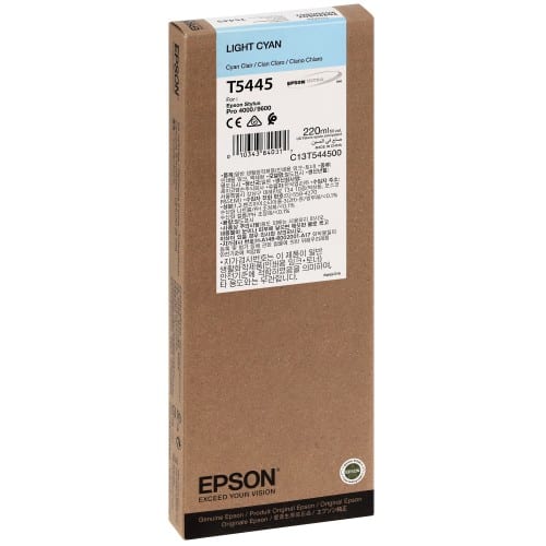 EPSON - Cartouche d'encre traceur T5445 Pour imprimante 4000/7600/9600 Cyan clair - 220ml