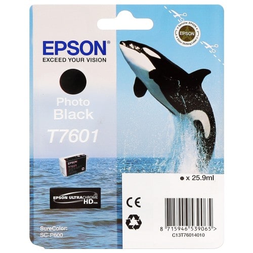 Cartouche d'encre traceur EPSON SC-P600 - Noir Photo - 25,9ml - T7601