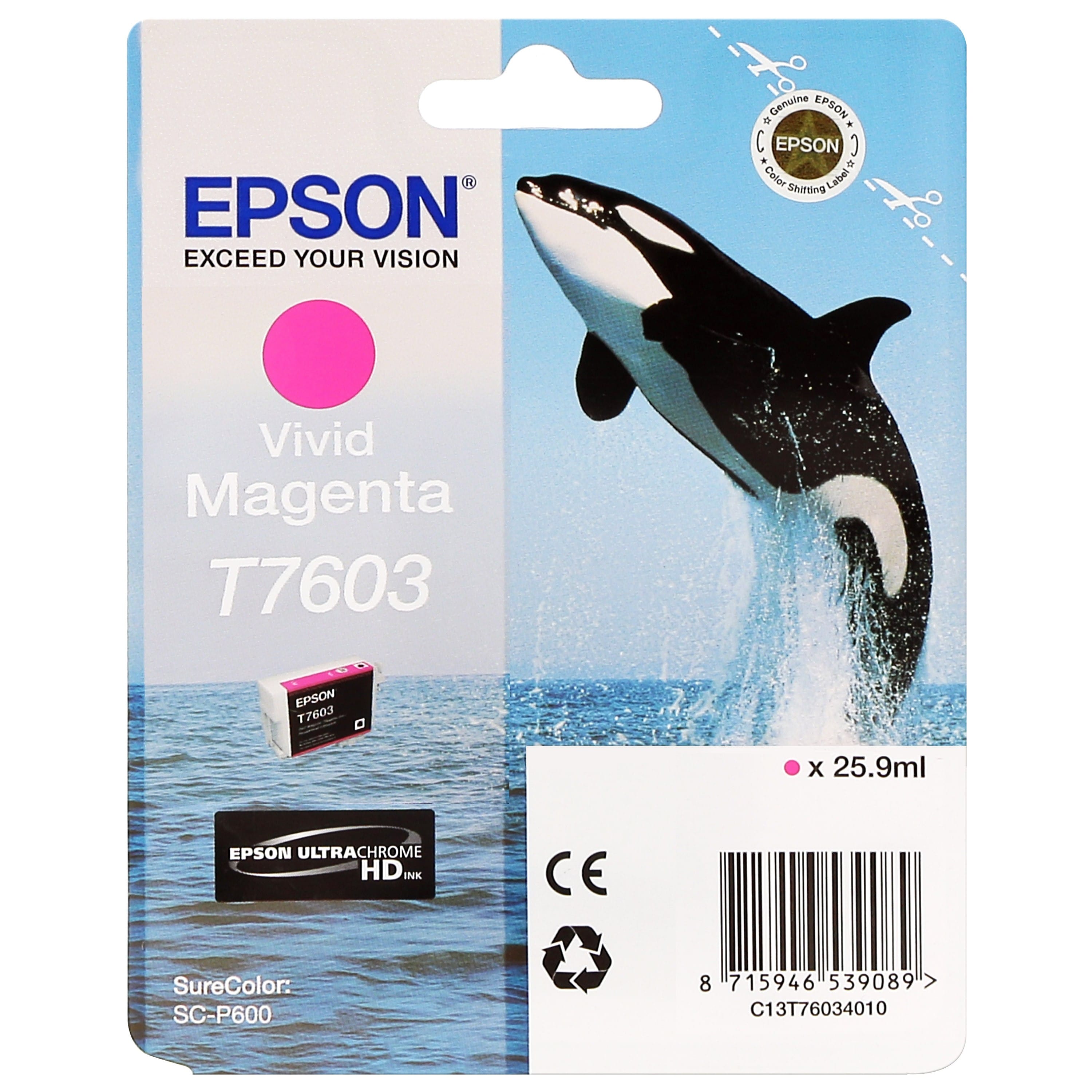 EPSON - Cartouche d'encre traceur SC-P600 - Vivid magenta - 25,9ml - T7603