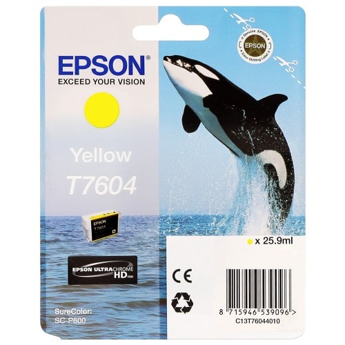 EPSON - Cartouche d'encre traceur SC-P600 - Jaune - 25,9ml - T7604