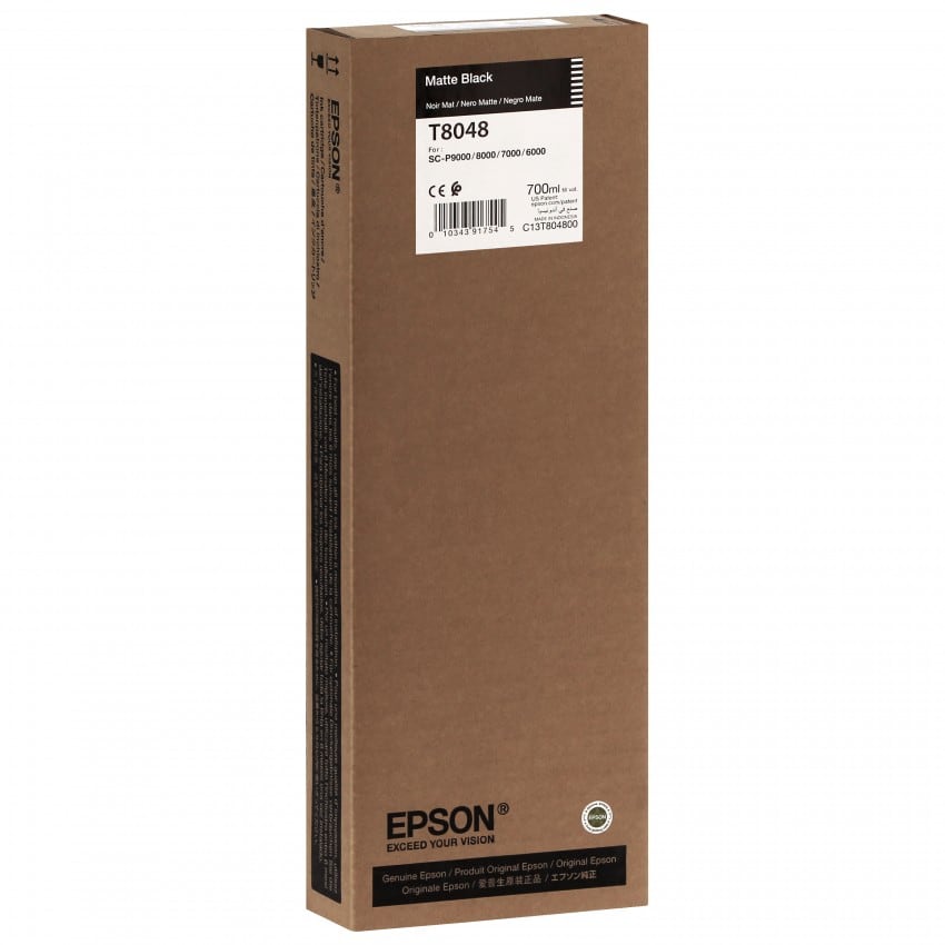 Cartouche d'encre traceur EPSON T8048 Pour imprimante SC-P6000/7000/8000/9000 Noir mat - 700ml