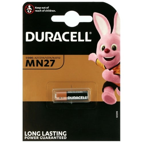 Pile alcaline LR27 MN27 27A 12V DURACELL Blister d'1 pile