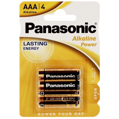 Pile alcaline LR03 AAA AM4 1,5V PANASONIC Bronze Award Blister de 4 piles