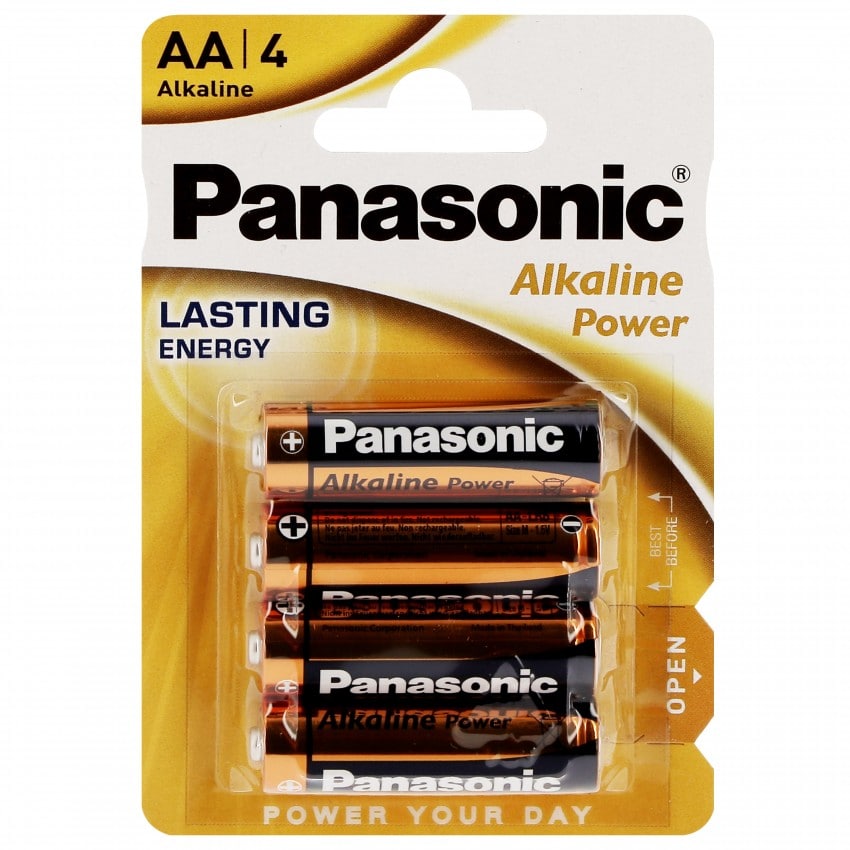 Pile alcaline LR6 AA AM3 1,5V PANASONIC Bronze Award Blister de 4 piles