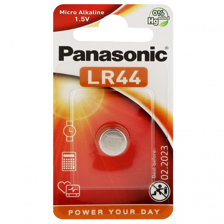 Pile alcaline LR44 A76 1,5V PANASONIC Cell Power Blister d'1 pile
