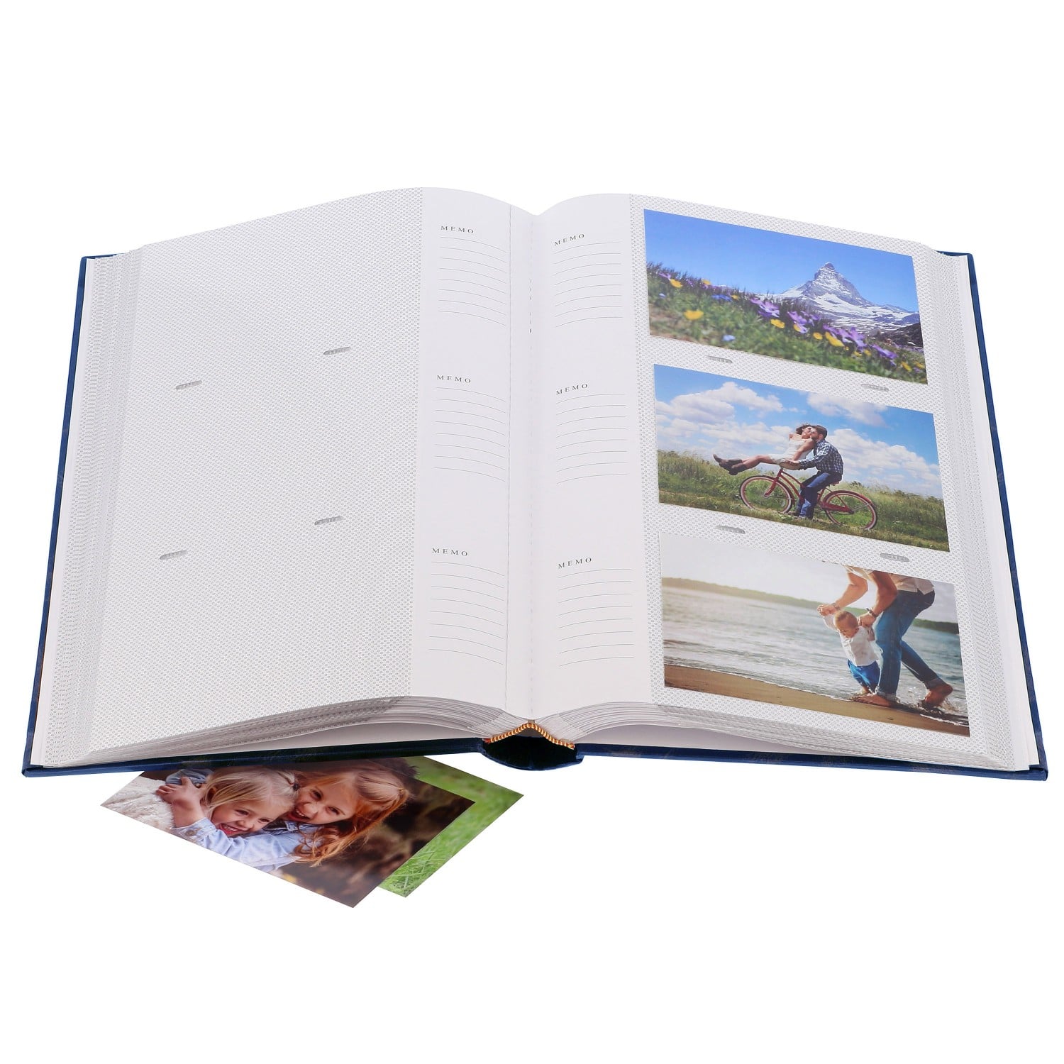 Album photo ERICA pochettes avec mémo ELLYPSE 2 - 100 pages blanches - 200  photos - Couverture Multicolore 24x24,8cm - Lot de 3 albums