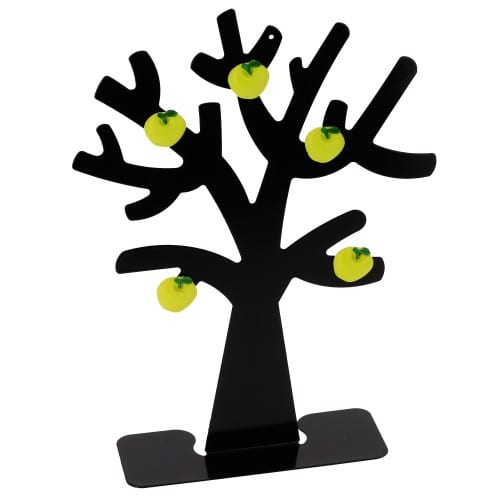 DEKNUDT - Porte-photo magnétique forme Arbre - livré avec 5 aimants pomme - Métal - Hauteur 29 cm