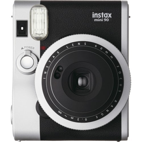 FUJI - Appareil photo instantané Instax Mini 90 Neo Classic Noir - Format photo 62 x 46mm - Livré avec batterie, chargeur et dragonne