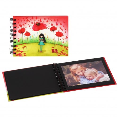 PANODIA - Mini album traditionnel ARTISTES "Illustration MILA" - 30 pages noires - 30 photos - Couverture "Coquelicot" 19x13,5cm