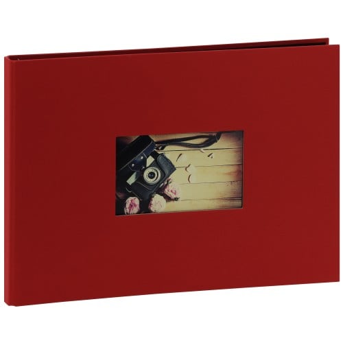 PANODIA - Album photo traditionnel STUDIO - 40 pages noires - 120 photos - Couverture Rouge 34x24cm + fenêtre