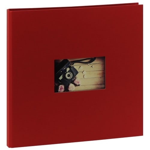 PANODIA - Album photo traditionnel STUDIO - 60 pages noires - 300 photos - Couverture Rouge 34,7x32,5cm + fenêtre