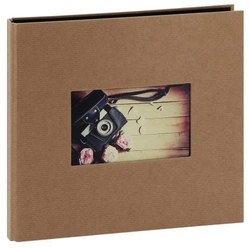PANODIA - Album photo traditionnel STUDIO - 40 pages noires - 80 photos - Couverture Kraft 26x23cm + fenêtre