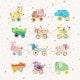 traditionnel Animals on Wheels - 60 pages blanches + feuillets cristal + 4 p. illustrées - 240 photos - Couverture Girafe 30x31c