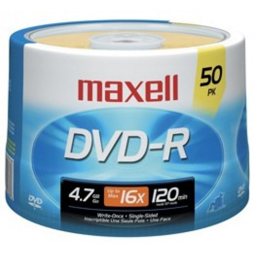 DVD-R MAXELL 4.7Go / 120min - Vitesse 16x - Tour de 50