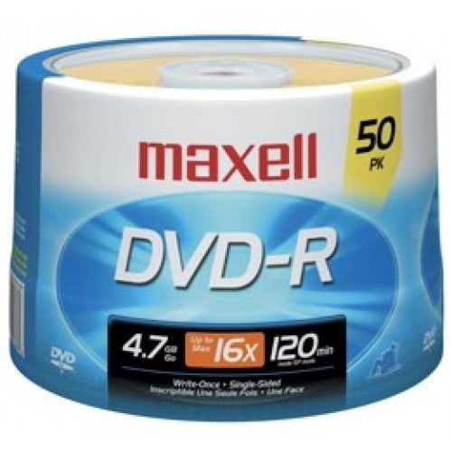 MAXELL - DVD-R 4.7Go / 120min - Vitesse 16x - Tour de 50