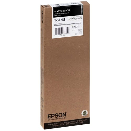 Cartouche d'encre traceur EPSON T6148 Pour imprimante 4400/4450/4800/4880 Noir mat - 220ml