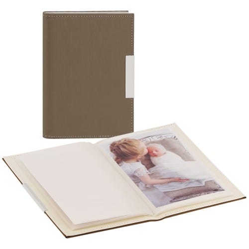 DEKNUDT - Mini album pochettes sans mémo - 24 pages blanches - 24 photos - Couverture Taupe 12,5x17,5cm