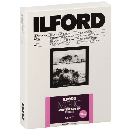 ILFORD - Papier argentique noir et blanc Multigrade MG V RC Brillant 1M (1179848) - 100 Feuilles - 12,7x17,8cm
