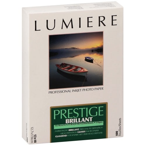 Papier jet d'encre LUMIERE LUMIERE PRESTIGE papier RC brillant 310g - 12,7x17,8cm - 100 feuilles