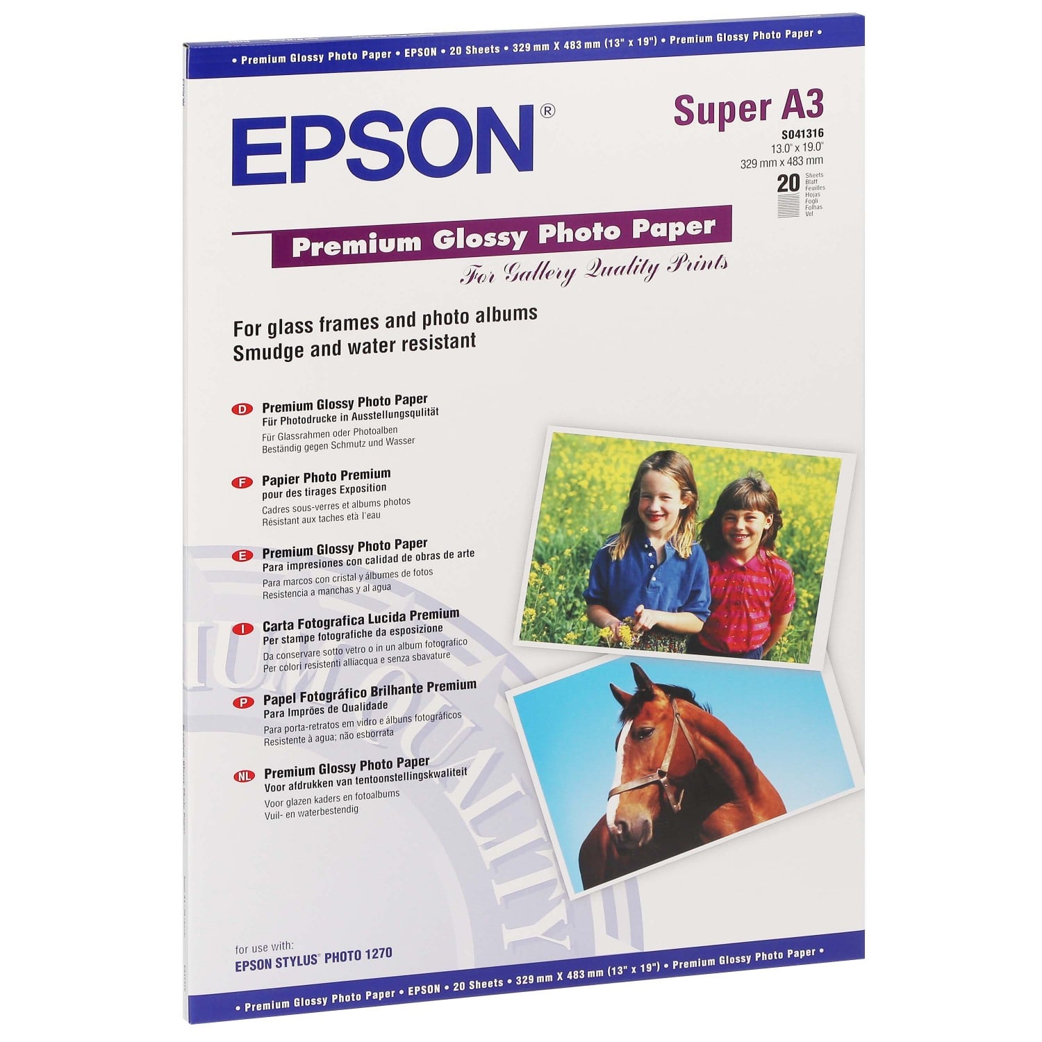 Epson 13x19 Premium Semi Gloss Paper 20 Sheets, Paper, papier photo epson