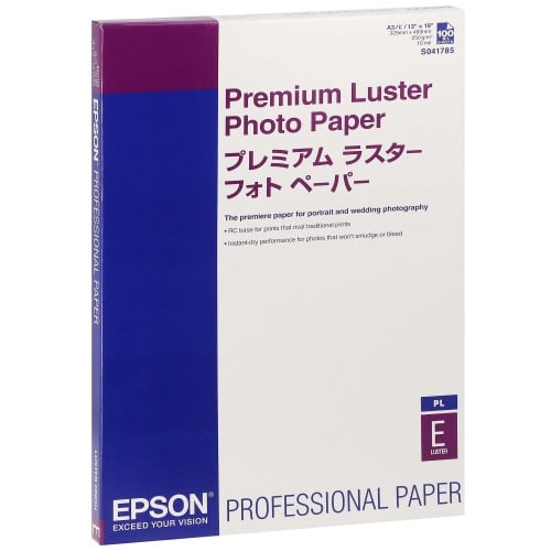 EPSON - Papier jet d'encre PREMIUM 250g Lustré - A3+ (32,9x48,3cm) - 100 feuilles