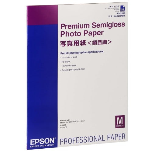EPSON - Papier jet d'encre PREMIUM semi-glacé 250g - A2 (42x59,4cm) - 25 feuilles