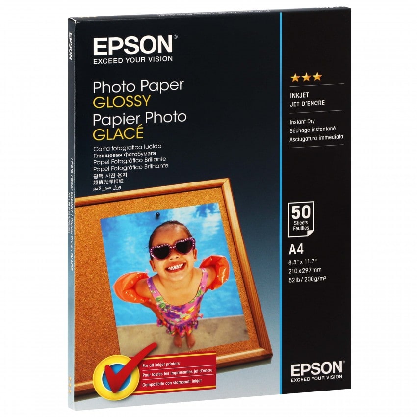 Papier jet d'encre EPSON EPSON PHOTO papier glacé 200g - A4 - 50 feuilles