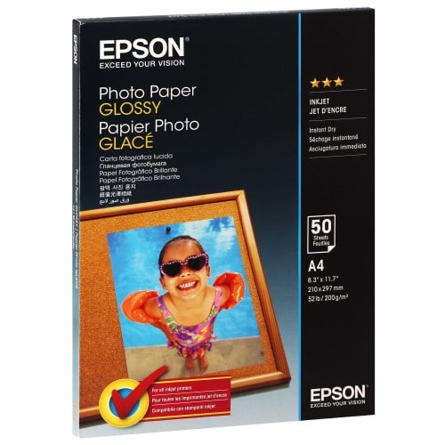 EPSON - Papier jet d'encre glacé 200g - A4 (21x29,7cm) - 50 feuilles