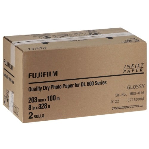 Papier jet d'encre FUJI Papier brillant DL220 pour DL600 / DL650 - 203mm x 100m - 2 rouleaux