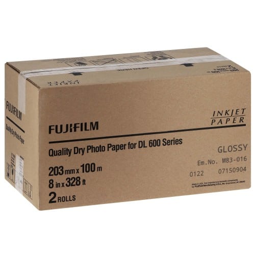 FUJI - Papier jet d'encre Papier brillant DL220 pour DL600 / DL650 - 203mm x 100m - 2 rouleaux