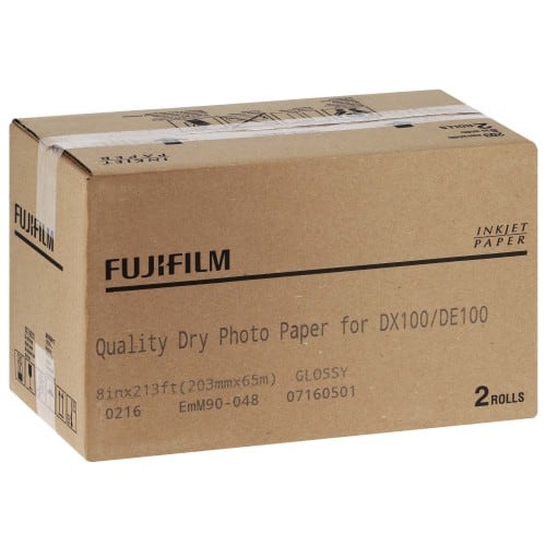 Papier jet d'encre FUJI Papier brillant 230g pour DX100 - 203mm x 65m - 2 rouleaux