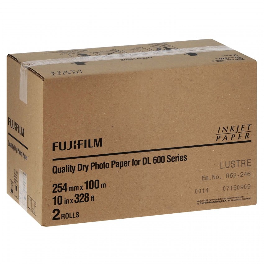 Papier jet d'encre FUJI Papier lustré DL220 pour DL600 / DL650 - 254mm x 100m - 2 rouleaux