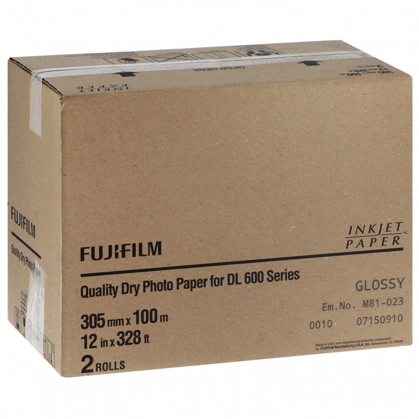 Papier jet d'encre FUJI Papier brillant DL220 pour DL600 / DL650 - 305mm x 100m - 2 rouleaux