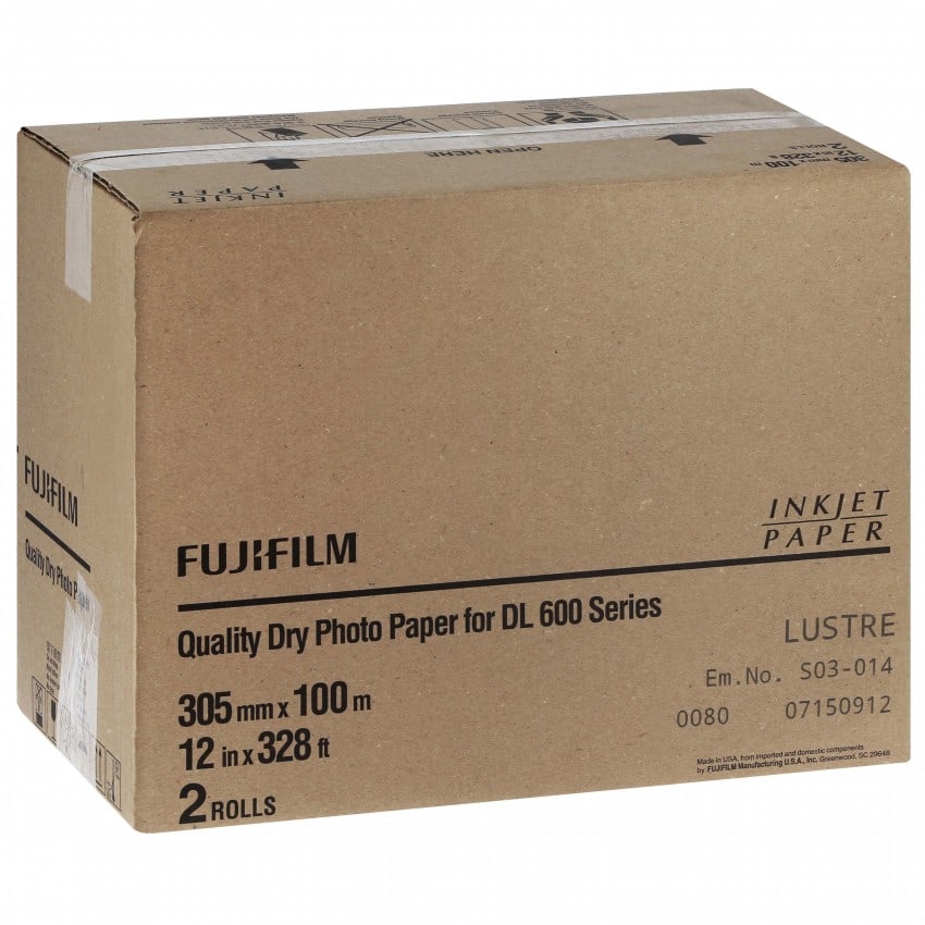 Papier jet d'encre FUJI Papier lustré DL220 pour DL600 / DL650 - 305mm x 100m - 2 rouleaux