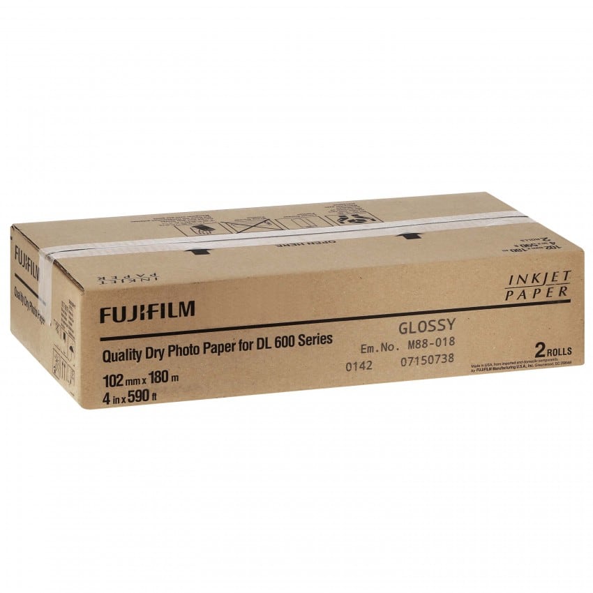 Papier jet d'encre FUJI Papier brillant DL220 pour DL600 / DL650 - 102mm x 180m - 2 rouleaux