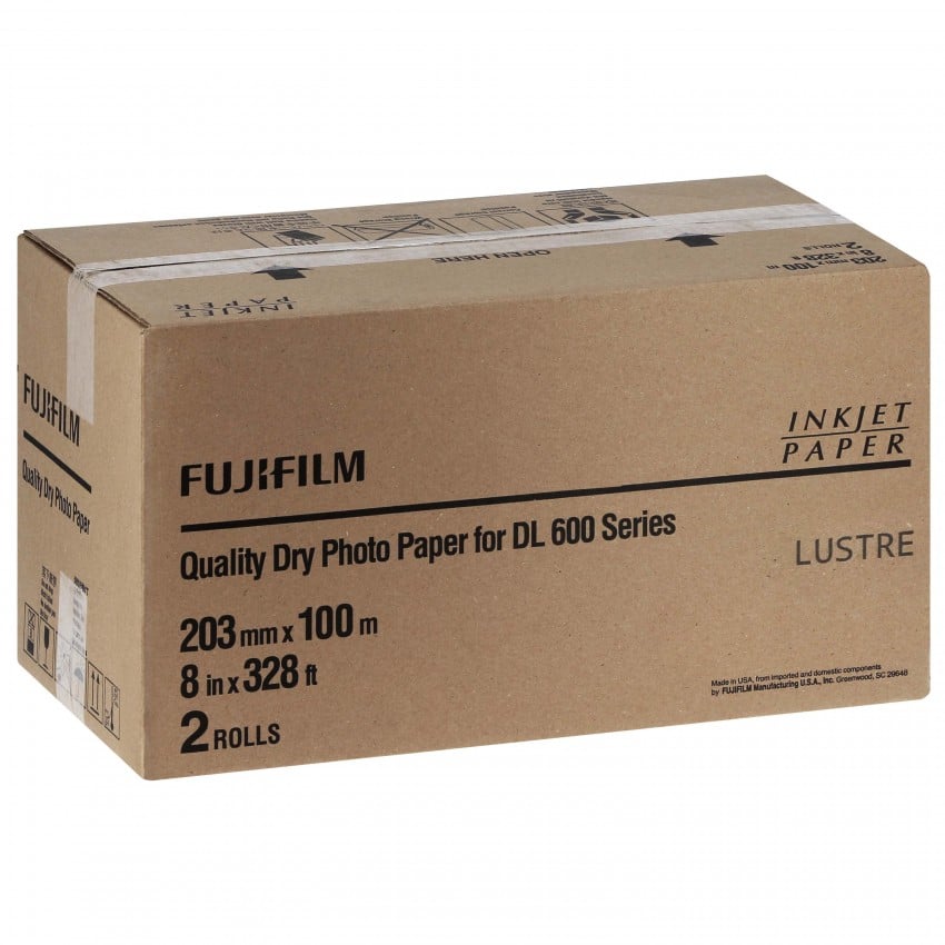 Papier jet d'encre FUJI Papier lustré DL220 pour DL600 / DL650 - 203mm x 100m - 2 rouleaux