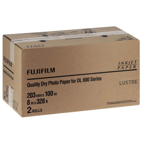 FUJI - Papier jet d'encre Papier lustré DL220 pour DL600 / DL650 - 203mm x 100m - 2 rouleaux