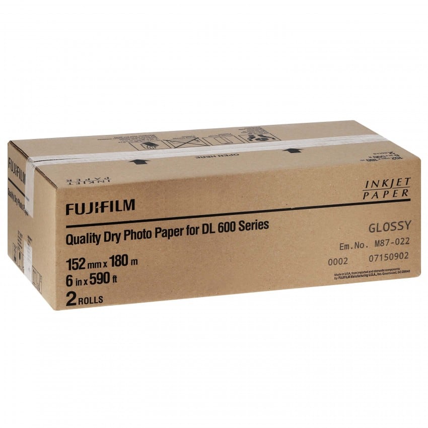 Papier jet d'encre FUJI Papier brillant DL220 pour DL600 / DL650 - 152mm x 180m - 2 rouleaux