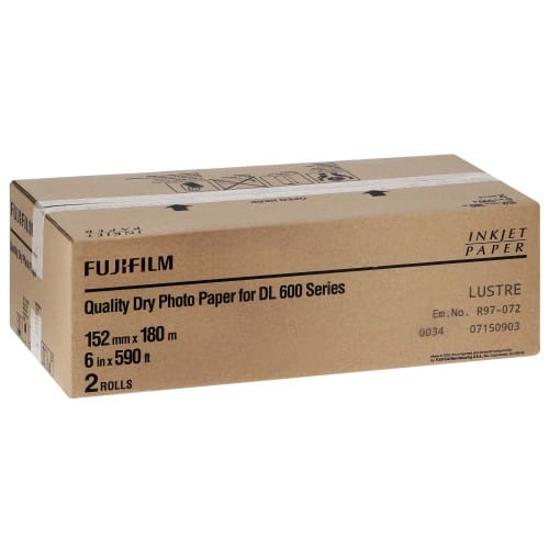 FUJI - Papier jet d'encre Papier lustré DL220 pour DL600 / DL650 - 152mm x 180m - 2 rouleaux